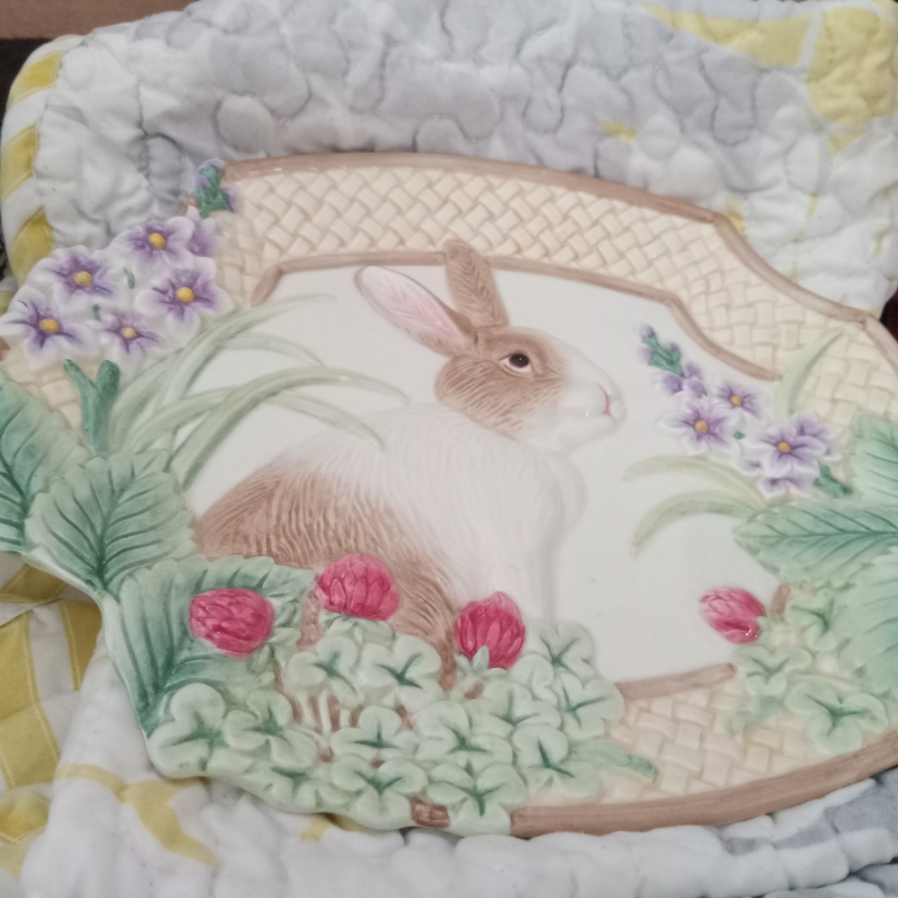 Floral Rabbit Wall Plaque